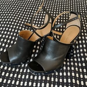 Navy and Black Criss-Cross Heels